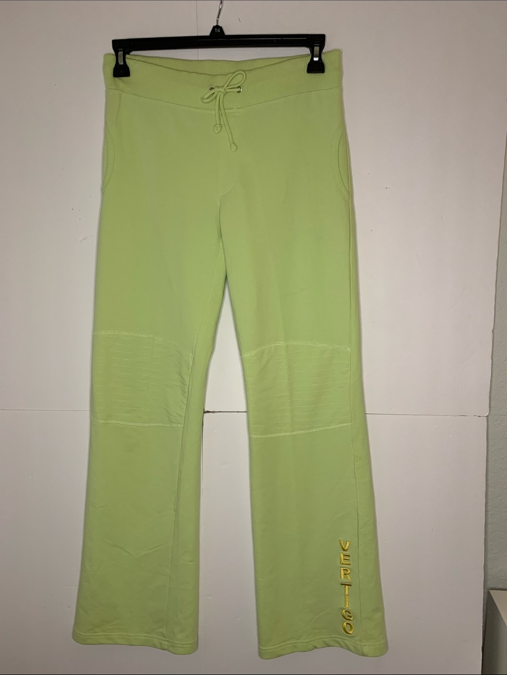 NWT Vertigo Paris Lime Green Women’s Sweatpants Drawstring Waist Size M $130